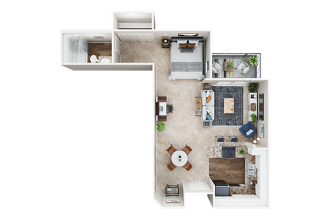 a floor plan of a studio apartment